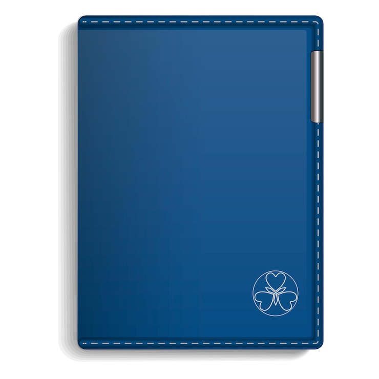 Vector leather sketchbook icon realistic illustration of leather sketchbook vector icon for web design