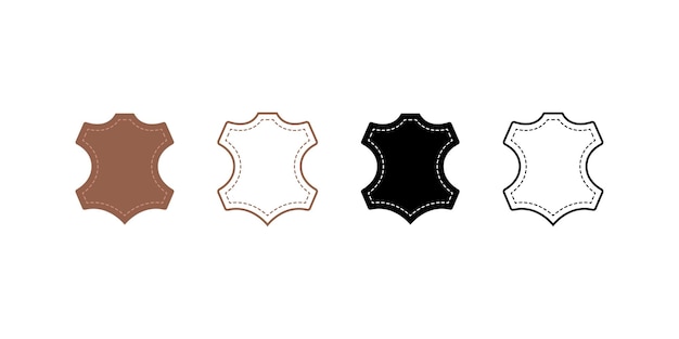 Вектор Кожаная бирка векторный набор одежды из кожи животных эмблема ремесленной одежды