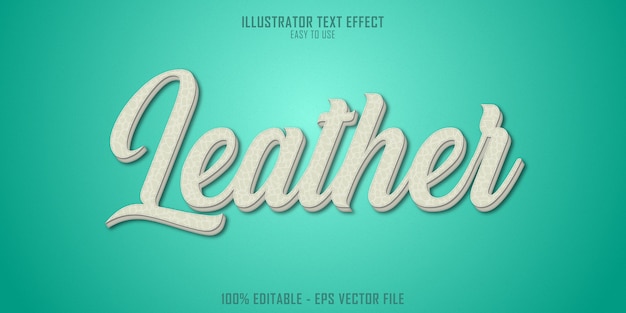 Vector leather texture 3d text style effect