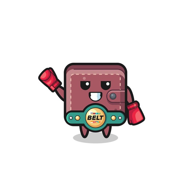 Leather wallet boxer mascot character