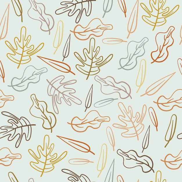 Leaves autumn leaf abstract hand drawn seamless pattern 