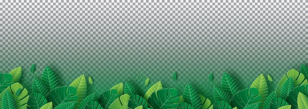 Vector leaves background papercut style