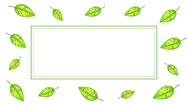 Leaves background with frames