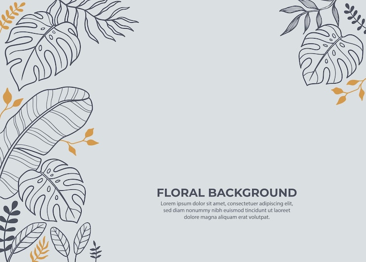 Vector leaves background with monstera and banana plant