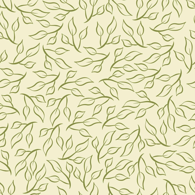 Leaves and branches repeat pattern. Floral pattern design. Botanical tile. Good for prints, wrapping