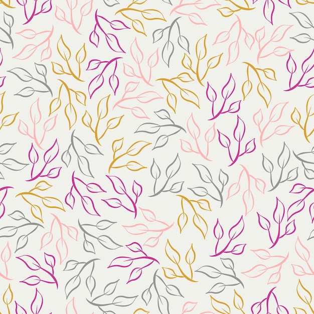 Leaves and branches repeat pattern. Floral pattern design. Good for prints, wrapping, textiles