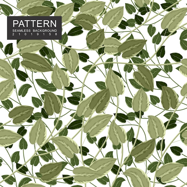 Leaves and branches seamless floral pattern