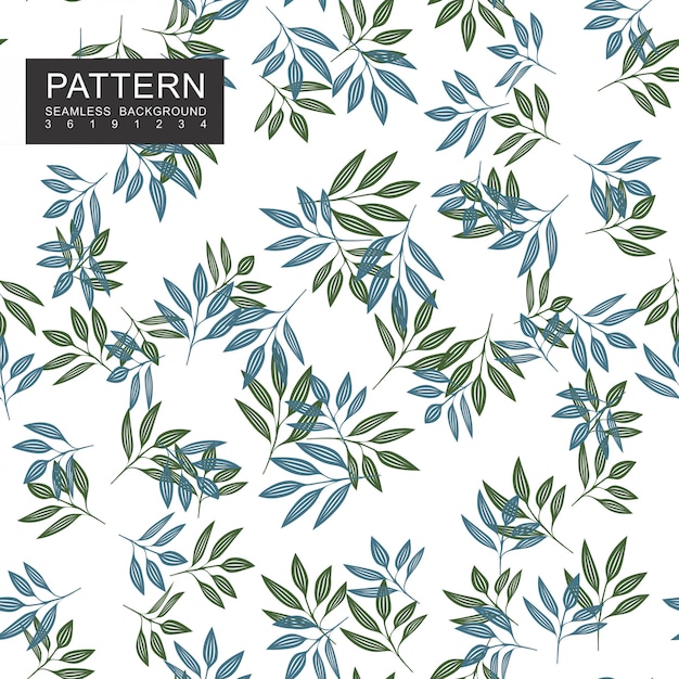 Leaves and branches seamless floral pattern