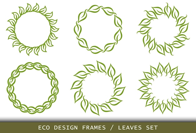 Leaves circular frame Laurel foliate Wreaths and circular frames for awards Vector Collection