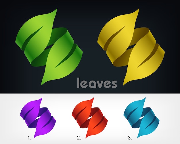 Leaves Eco Logo  design element template, Ecology concept type as logotype