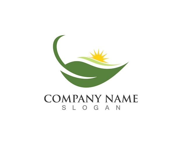 Leaves green nature logo and symbol