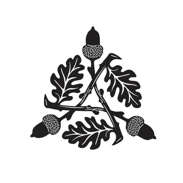 leaves logo pine trees handmade silhouette