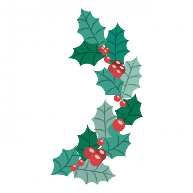 Vector leaves of merry christmas