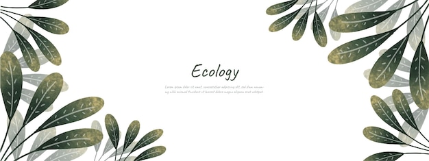 Leaves nature background design vector for ecology nature background