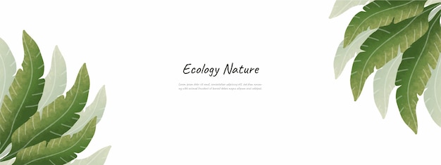 Leaves nature background design vector for ecology nature background