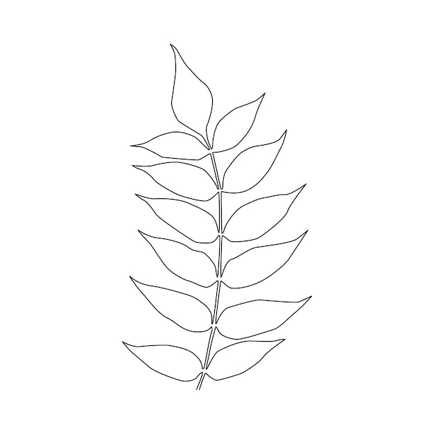 Leaves One Line Drawing Continuous Line Simple Illustration Abstract Contemporary