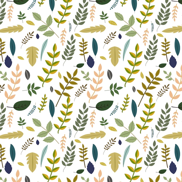 Vector leaves pattern background