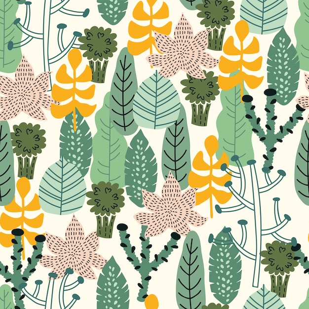 Vector leaves pattern card