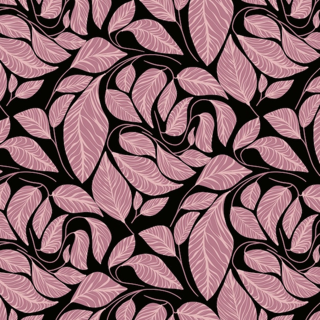 Vector leaves pattern for fabric