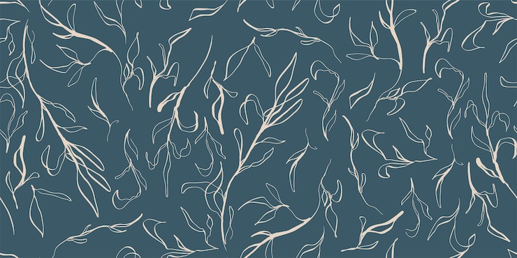 Vector leaves pattern illustration floral graphic seamless pattern