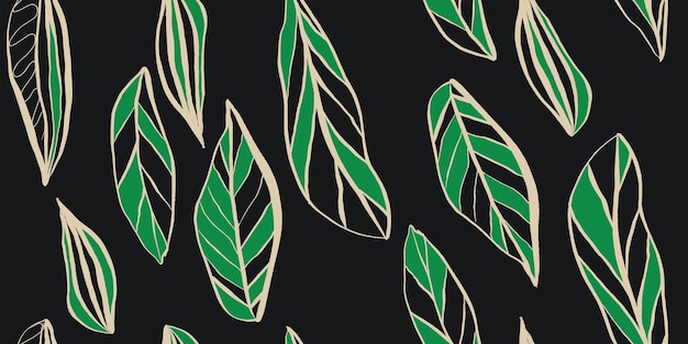 葉のパターン イラスト フラワーグラフィックシームレスパターン