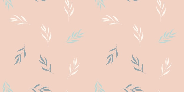 Leaves seamless pattern in pastel color