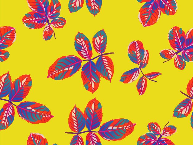 Vector leaves seamless pattern