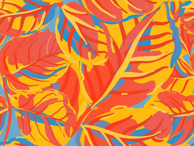 Vector leaves seamless pattern