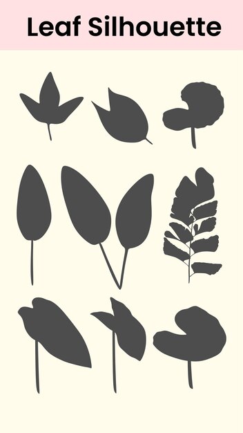 Leaves silhouette vegetation theme icon illustration