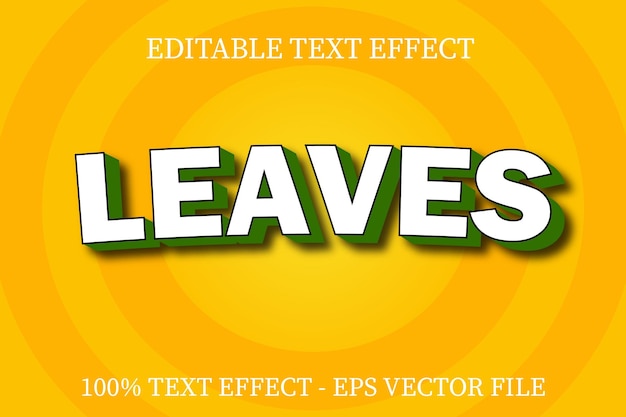 Leaves text effect modern style