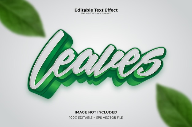 Leaves text effect in modern trend style