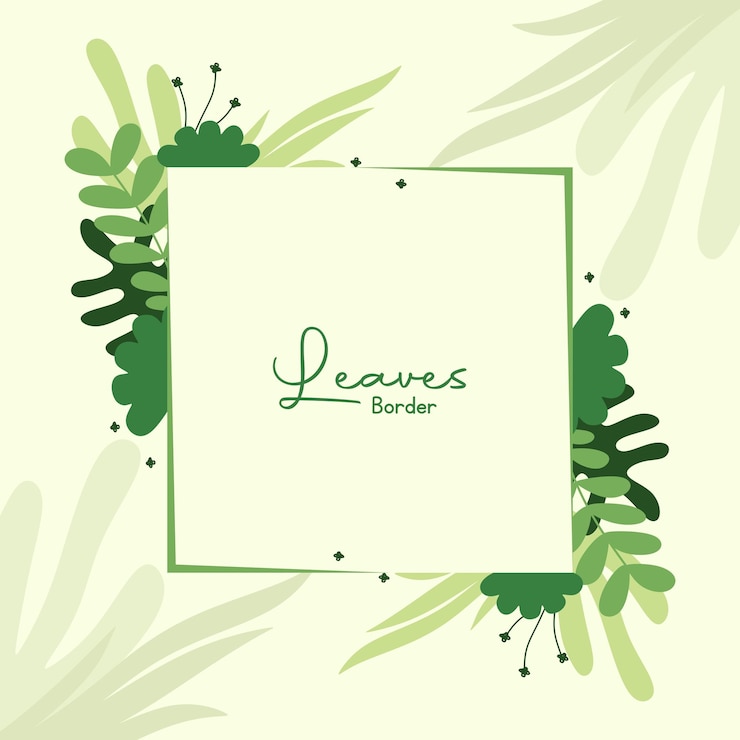 Leaves Tropical Square Border