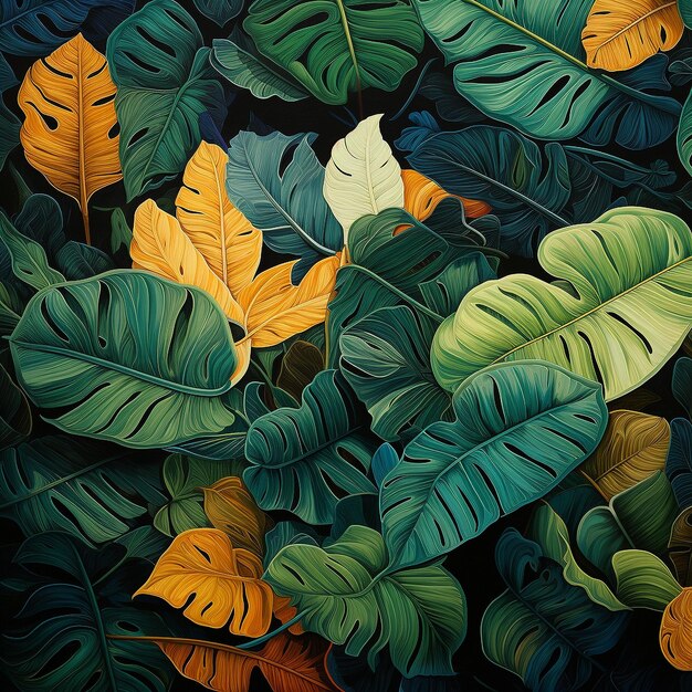 Vector leaves wallpaper