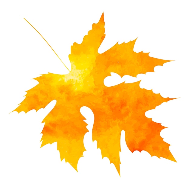 Leaves watercolor orange silhouette vector