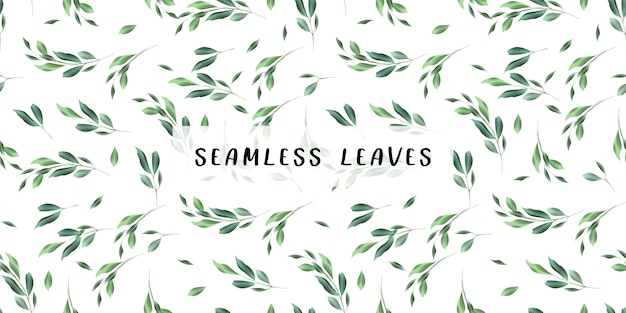 Vector leaves watercolor pattern background