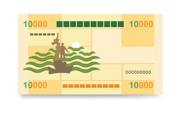 Ливанский фунт векторные иллюстрации набор денег ливана пачка банкнот бумажные деньги 10000 lbp