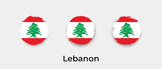 Lebanon flag grunge bubbles icon vector illustration