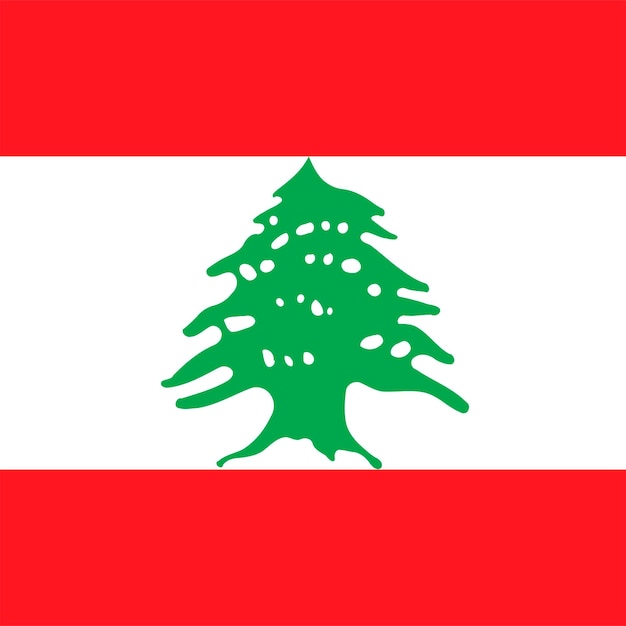 Lebanon flag official colors Vector illustration