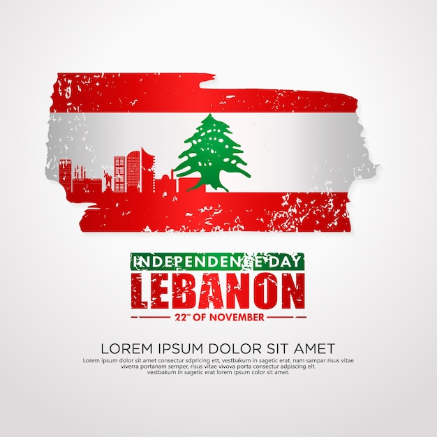 Lebanon independence day greeting card template