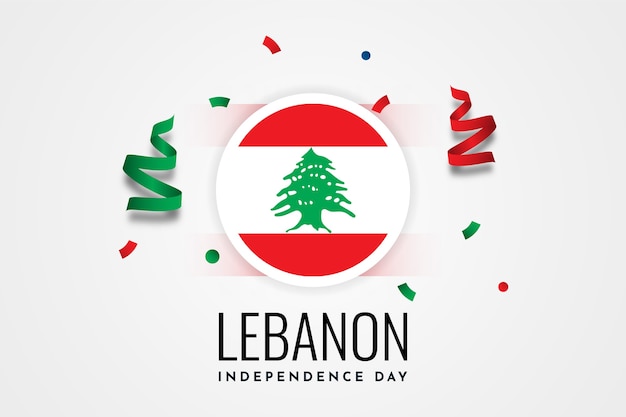 Lebanon independence day illustration template