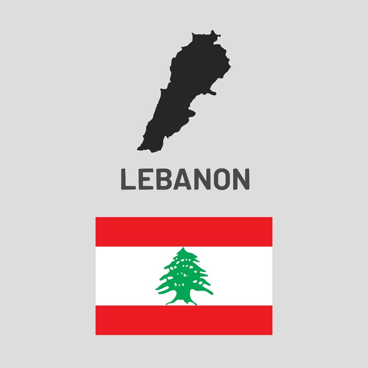 Lebanon Map and Flag Illustration
