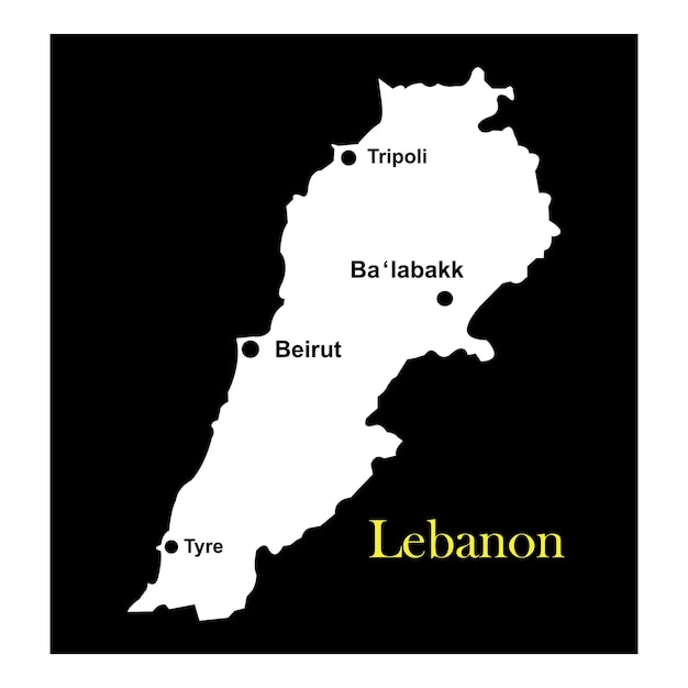Дизайн символов векторной иллюстрации карты Ливана
