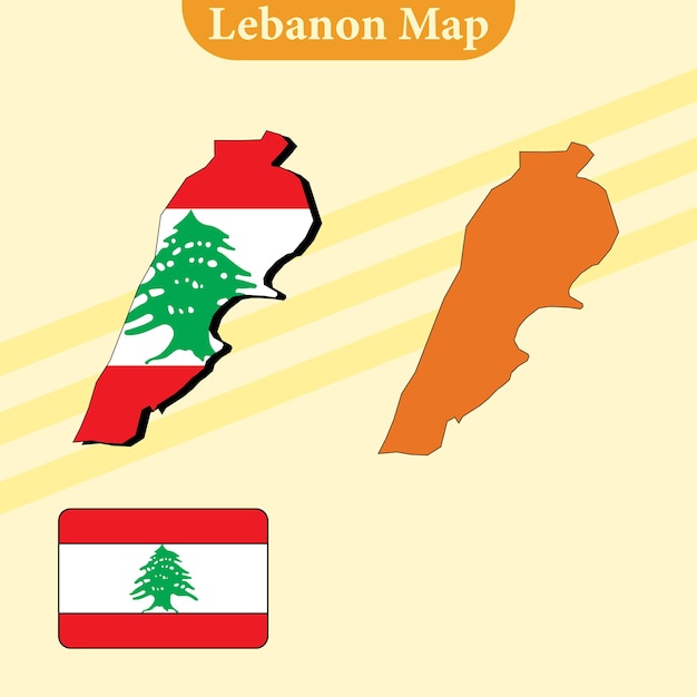 ベクトル レバノン 地図 ベクトル 地域と都市の線と すべての地域を満たす