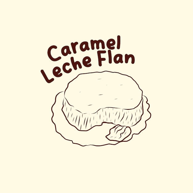 Vector leche flan schets