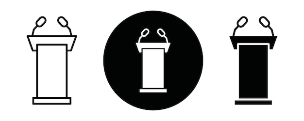Lectern 윤 아이콘 컬렉션 또는 세트 Lectern 은 터 라인 아트