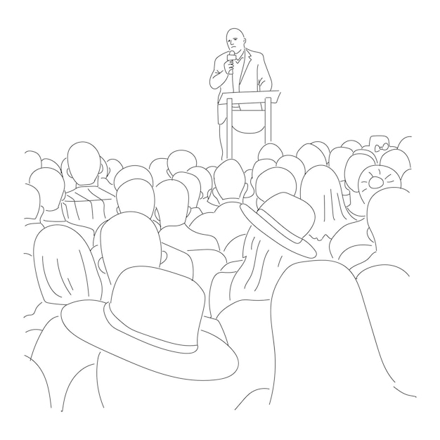 Lecture line art illustration Hand drawn agro agribusiness concept