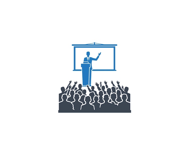 Vector lecturer or public speaker icon tribune presentation speaker presentation icon