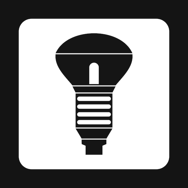 Led bulb icon in simple style on a white background