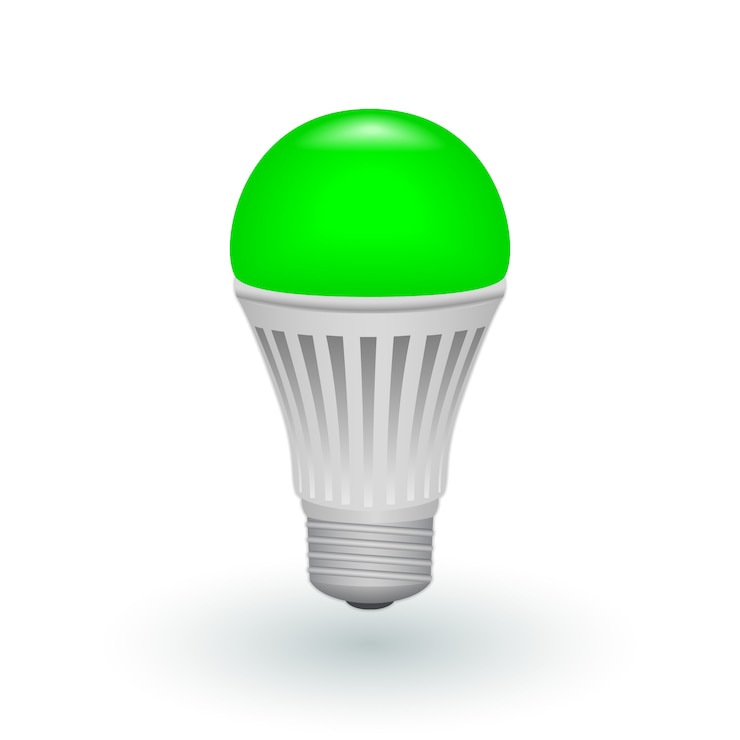 वेक्टर led green economical light bulb isolated 