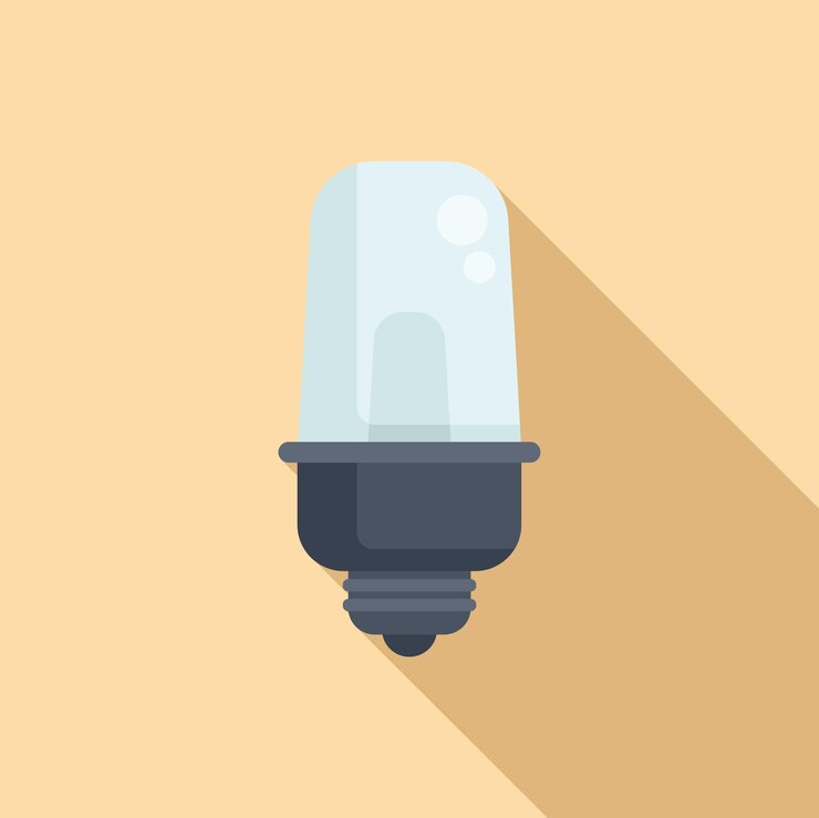 Vector led lamp icon flat vector smart lightbulb innovation intelligent